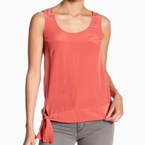 All Saints Neely Coral Pink Sleeveless Tank Top - Size 4 (Coral Pink) 100% Silk